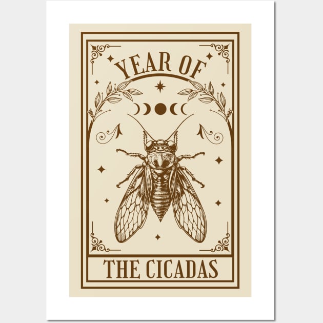 Year of the Cicadas 2024 - Tarot Card - Brood XIX Brood XIII Wall Art by OrangeMonkeyArt